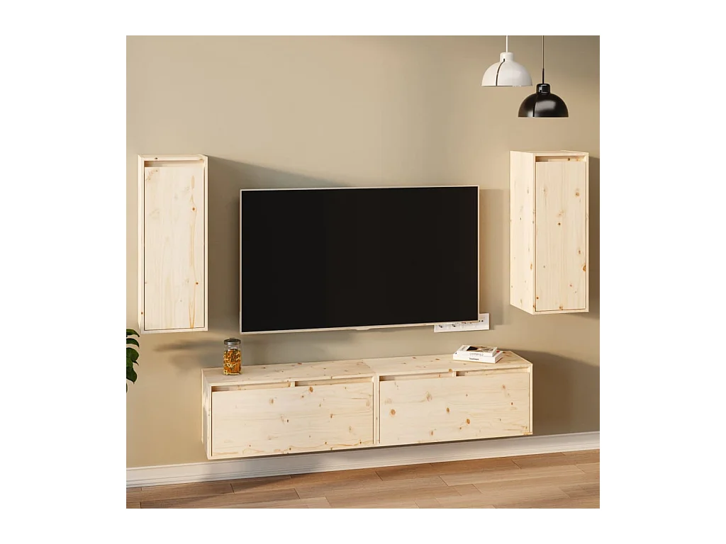 Armoires murales 2 pcs 30x30x80 cm Bois de pin massif