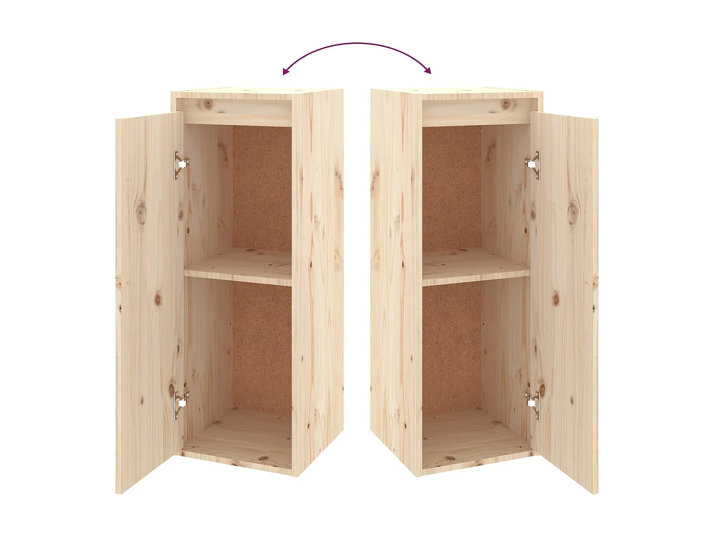 Armoires murales 2 pcs 30x30x80 cm Bois de pin massif