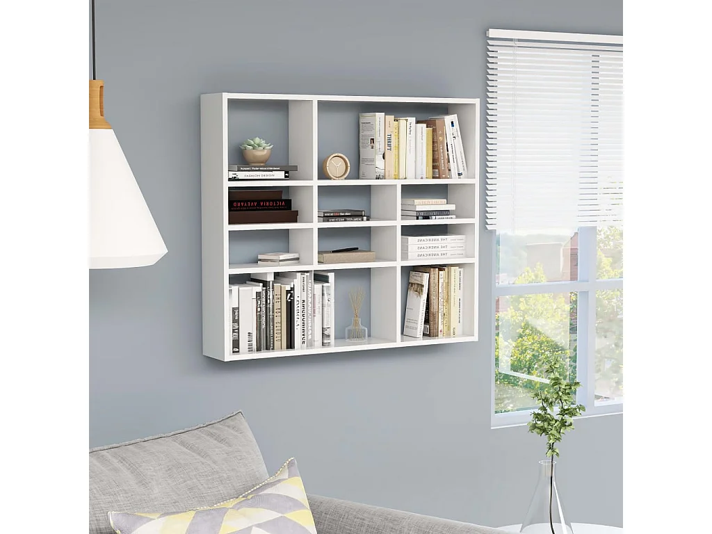 Étagère murale Blanc 90x16x78 cm Bois d’ingénierie