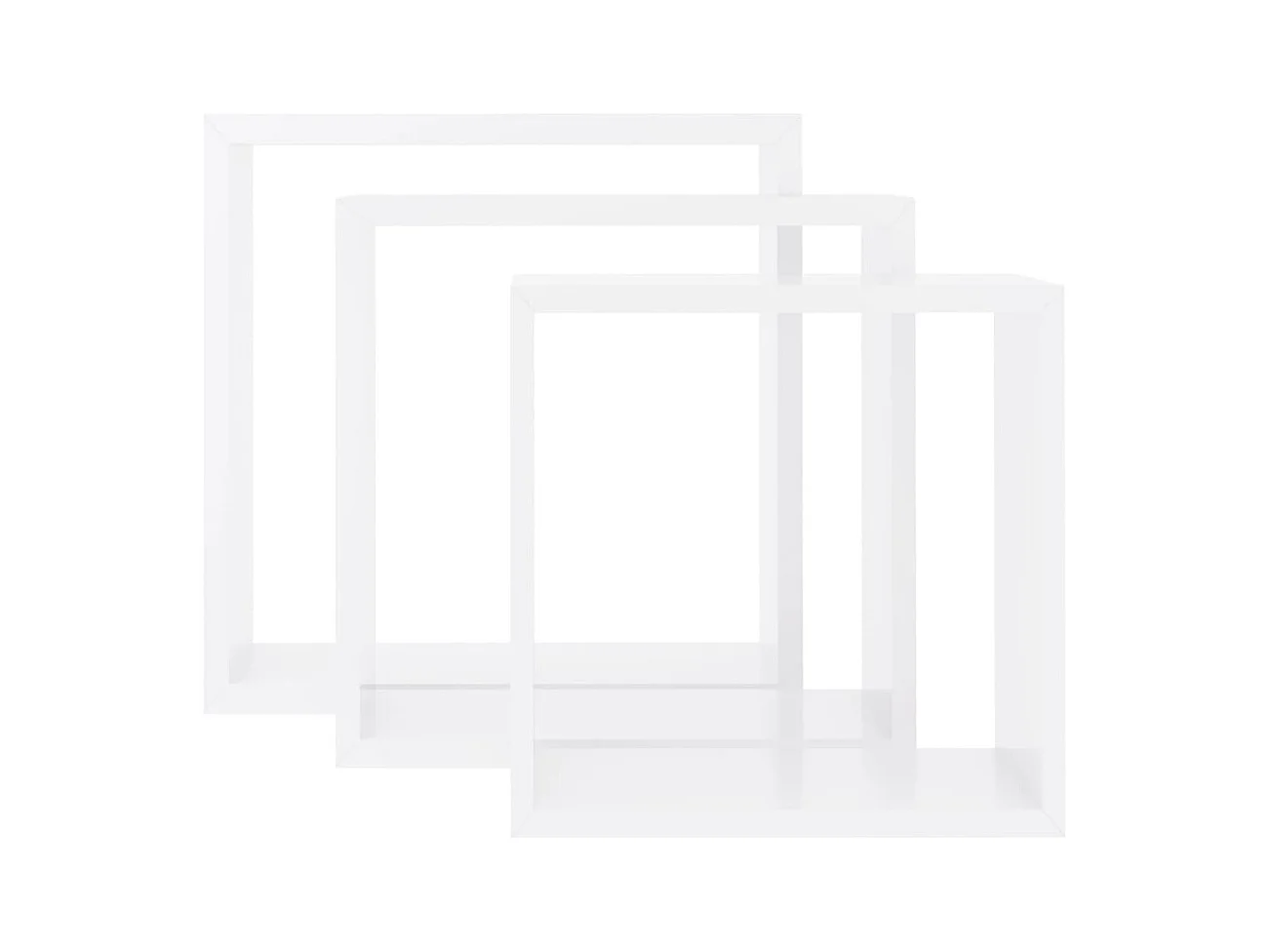 Mensole da parete a cubo da 3 pezzi, MDF bianco