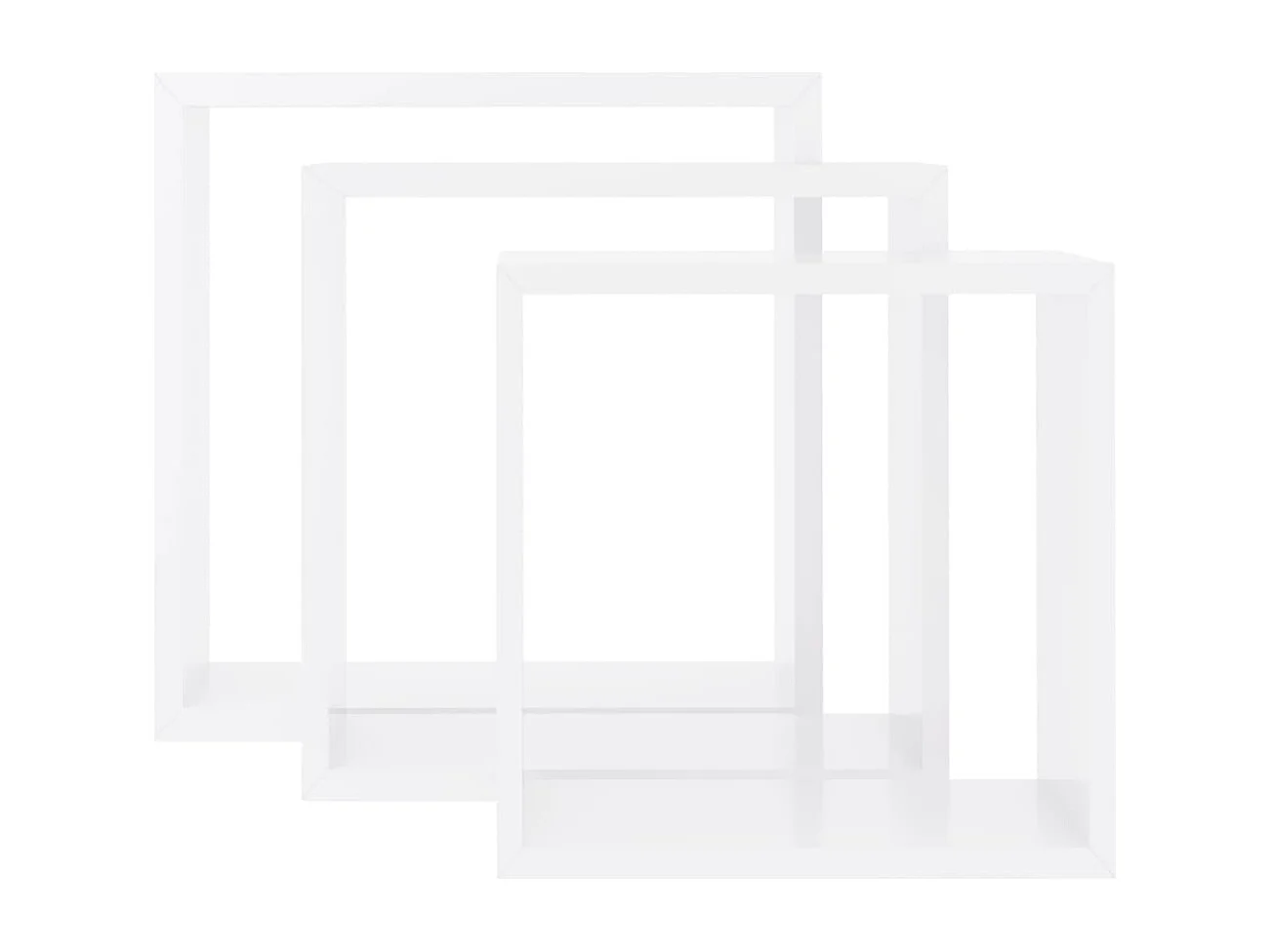 Étagères murales sous forme de cube 3 pcs Blanc MDF