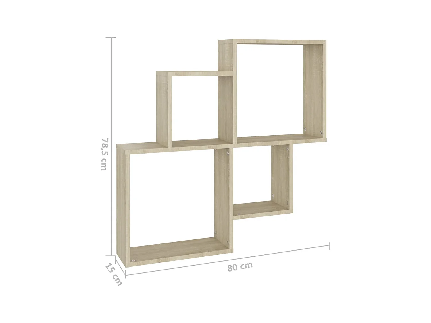 Étagère murale cube Chêne sonoma 80x15x78,5cm Bois d’ingénierie