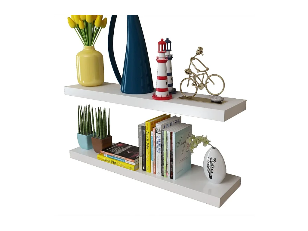 mensole da parete in MDF bianco per libri/DVD