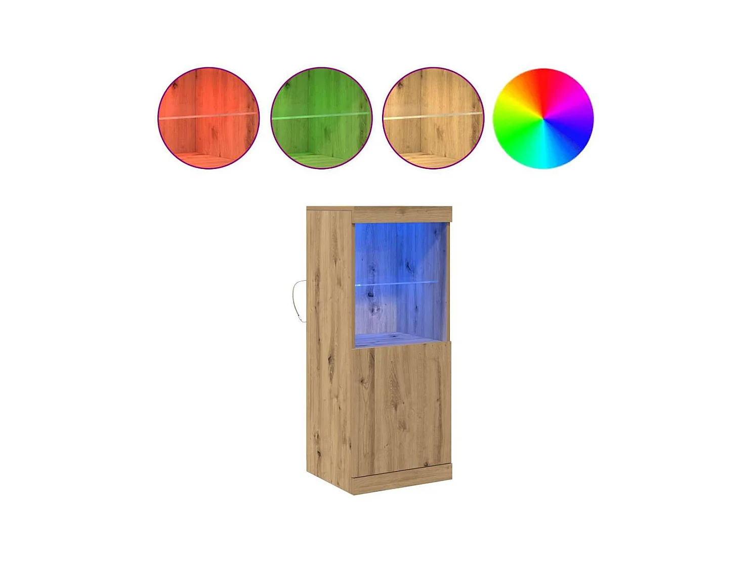 Buffet avec lumières LED Chêne artisanal 41x37x100 cm