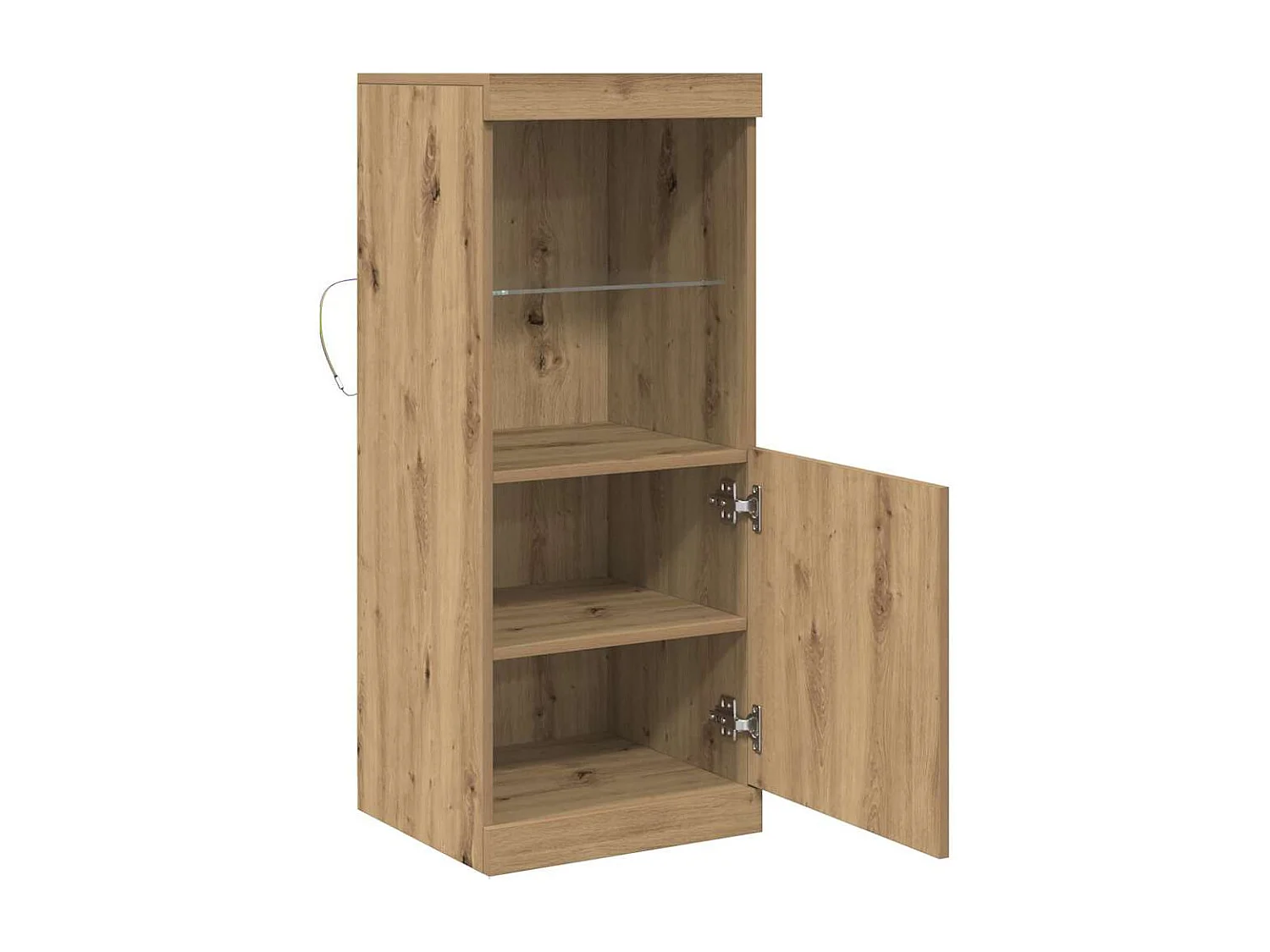 Buffet avec lumières LED Chêne artisanal 41x37x100 cm