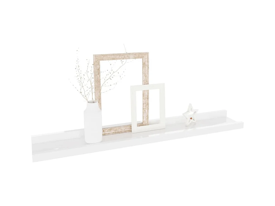 Mensole da parete 2 pz Bianco lucido 60x9x3 cm