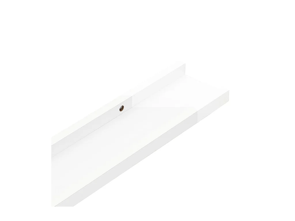 Mensole da parete 2 pz Bianco lucido 60x9x3 cm