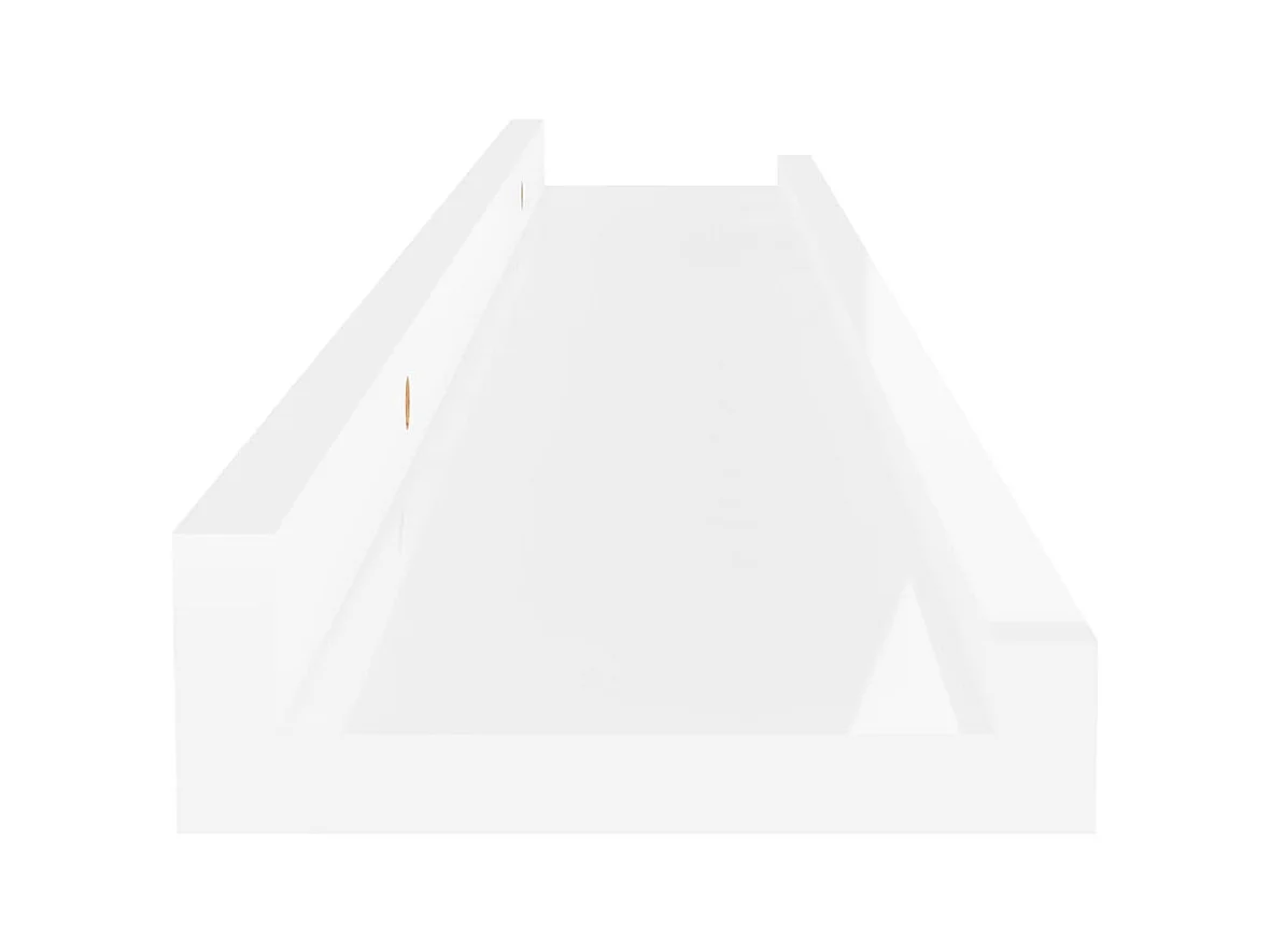 Mensole da parete 2 pz Bianco lucido 60x9x3 cm