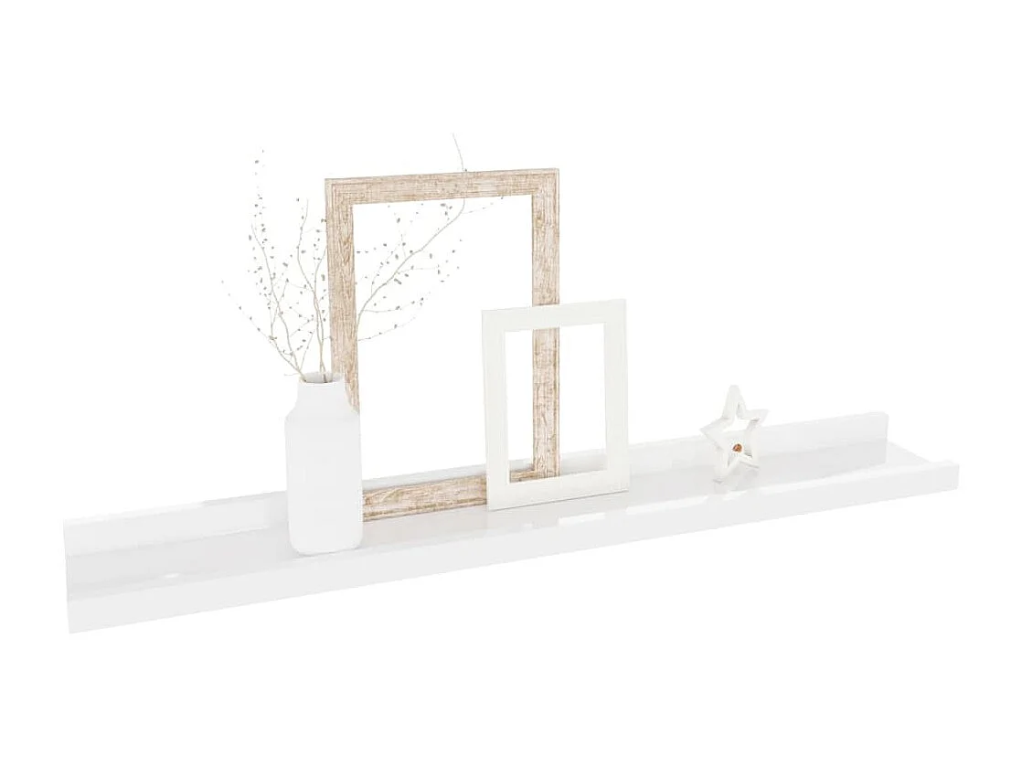 Étagères murales 2 pcs Blanc brillant 60x9x3 cm