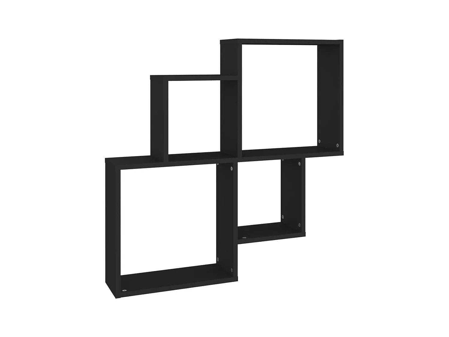 Étagère murale cube Noir 80x15x78,5 cm Bois d’ingénierie