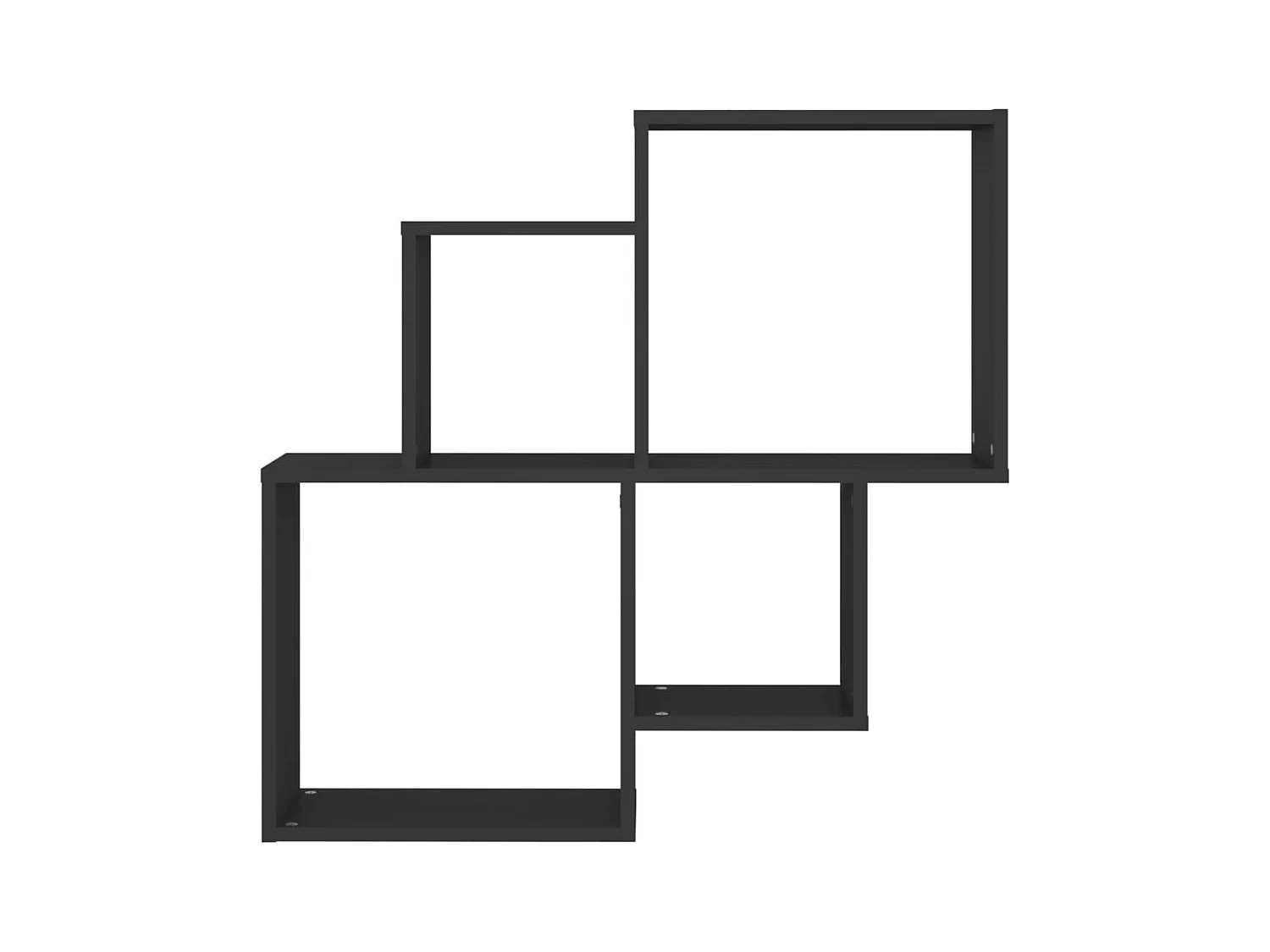 Étagère murale cube Noir 80x15x78,5 cm Bois d’ingénierie