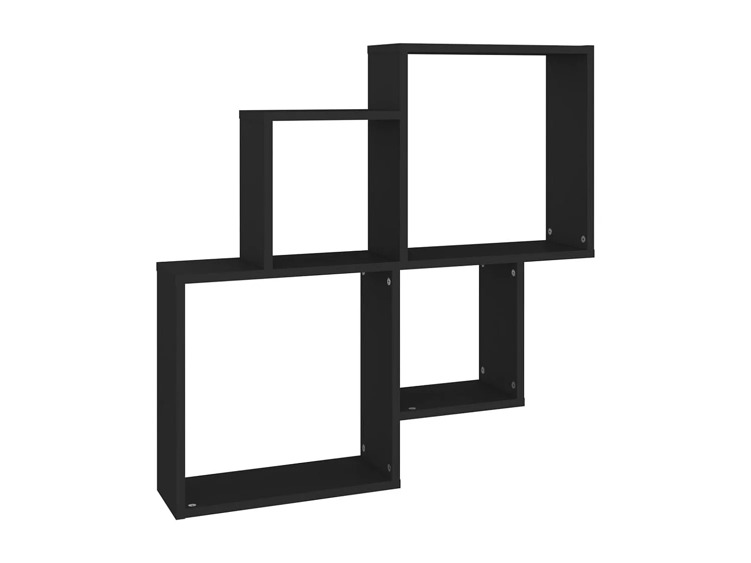 Étagère murale cube Noir 80x15x78,5 cm Bois d’ingénierie
