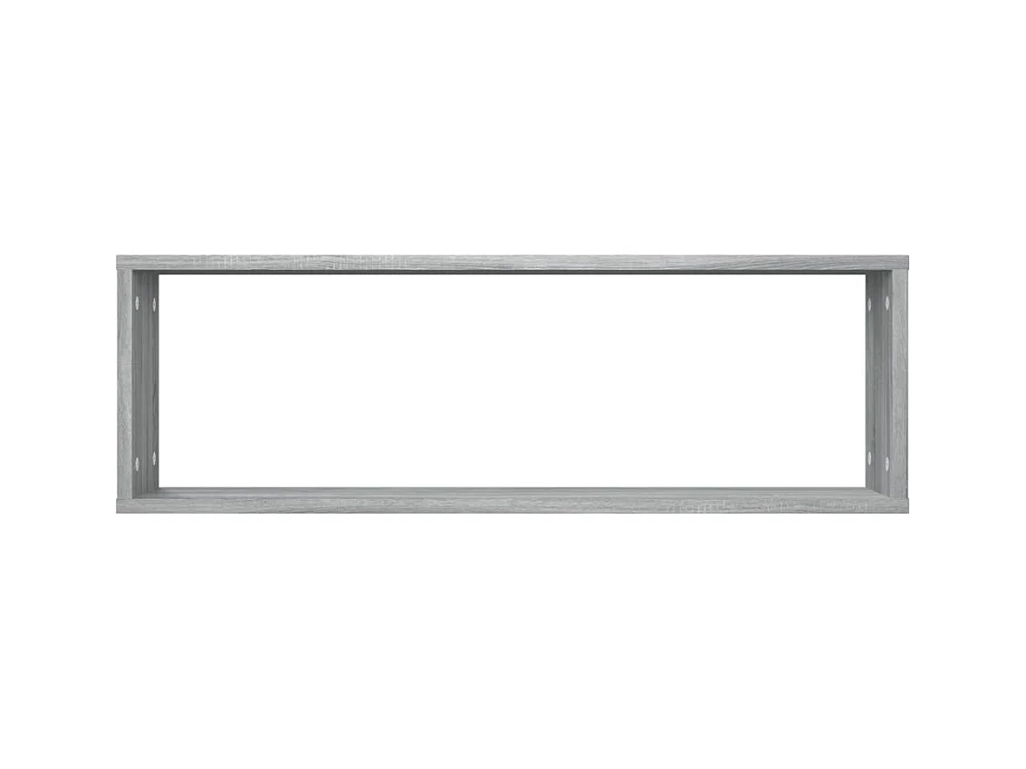 2-delige kubusvormige wandplanken Sonoma grijs 80x15x26,5 cm
