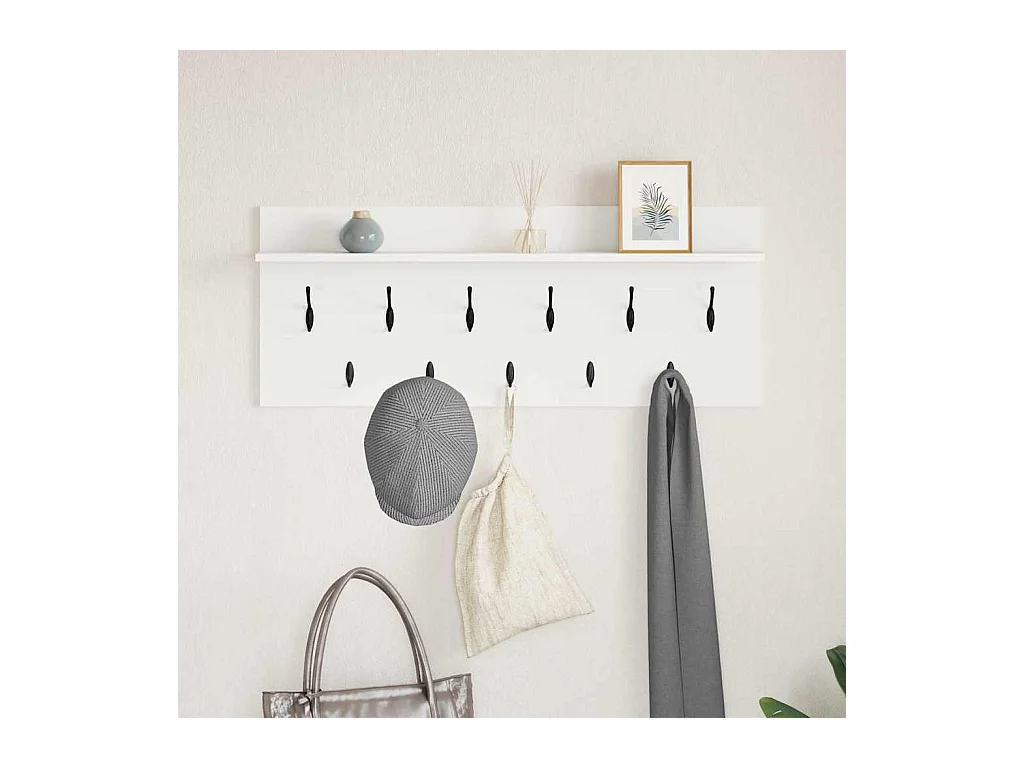 Appendiabiti da parete Bianco 100 x 40 x 12 cm Legno ingegnerizzato