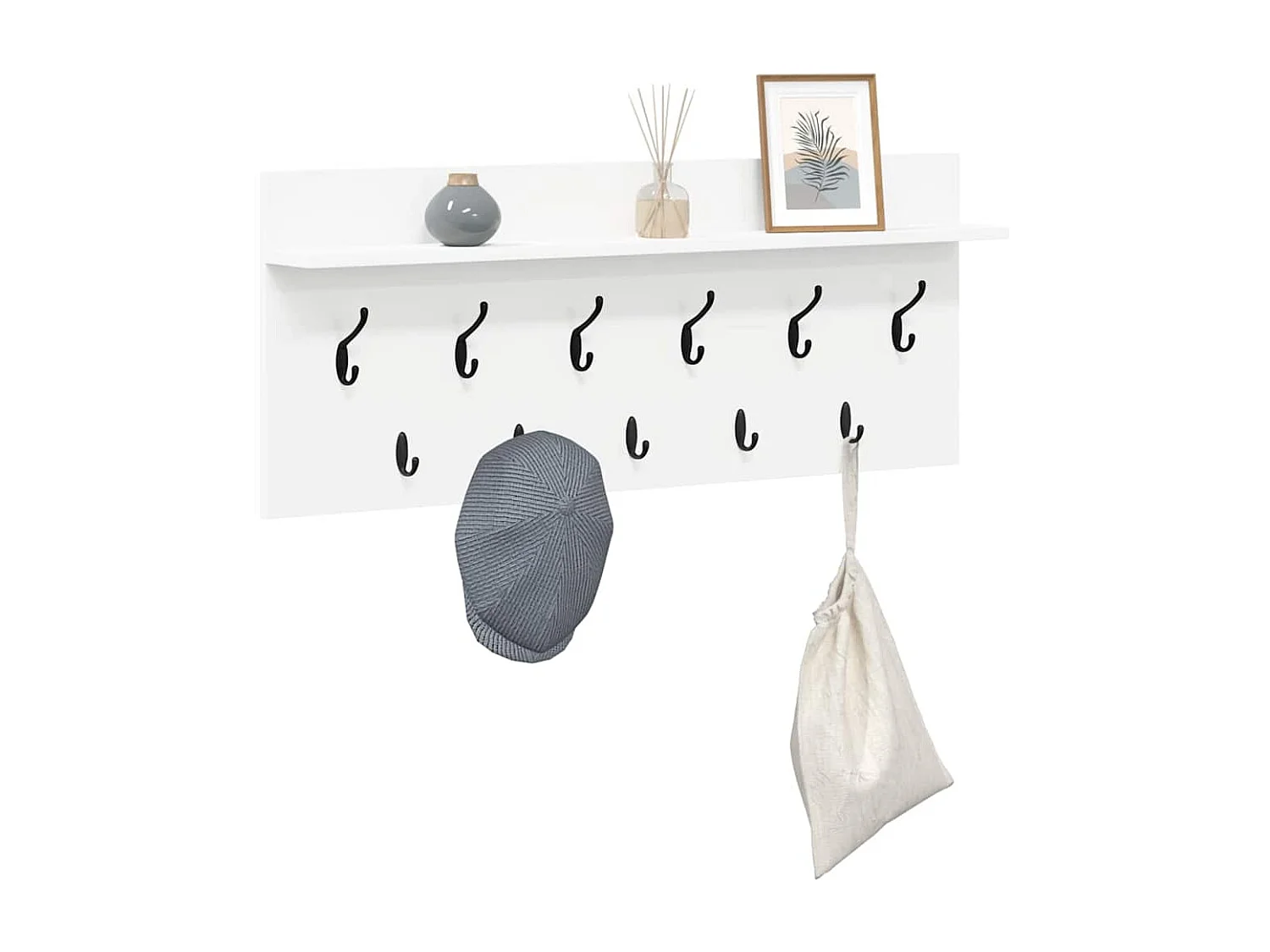 Porte-manteau mural Blanc 100 x 40 x 12 cm Bois d'ingénierie