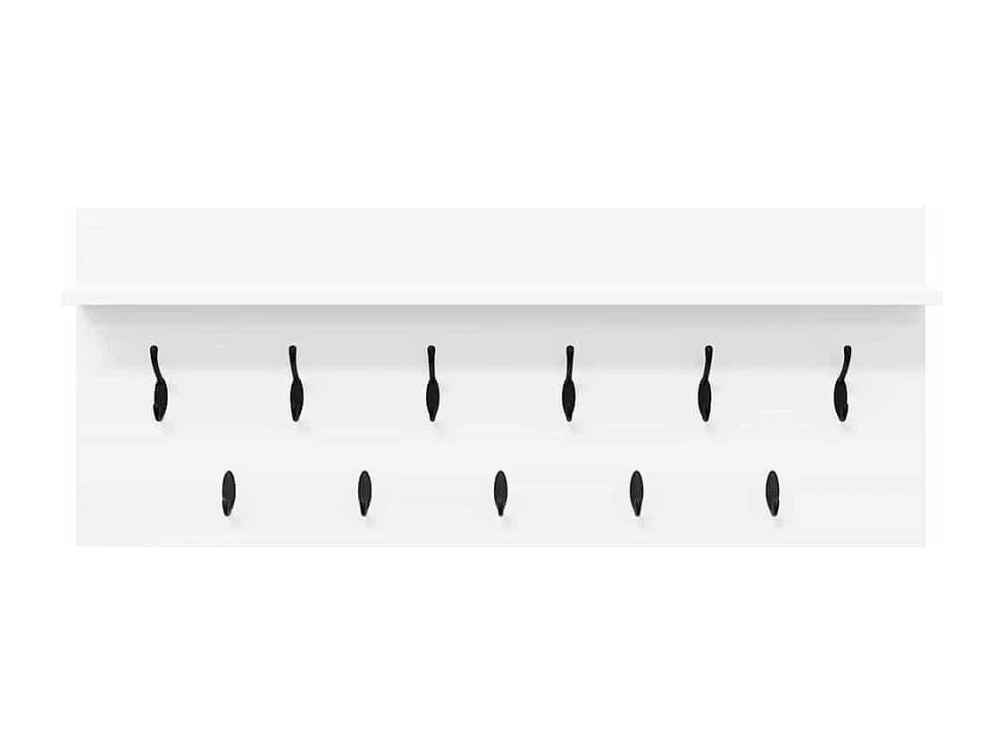 Porte-manteau mural Blanc 100 x 40 x 12 cm Bois d'ingénierie