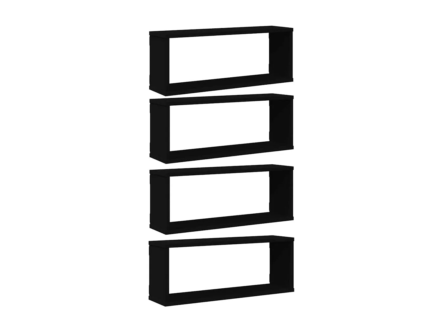 Étagères murales cube 4 pcs Noir 60x15x23 cm Bois d’ingénierie