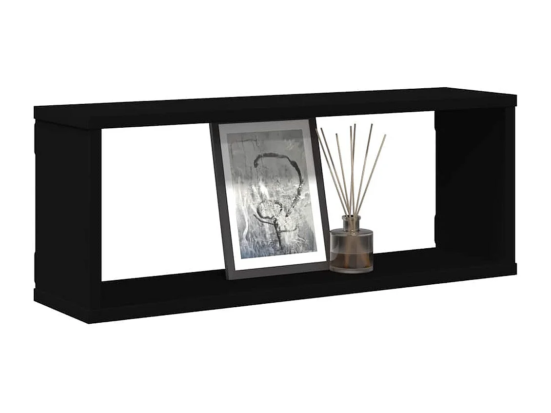 Étagères murales cube 4 pcs Noir 60x15x23 cm Bois d’ingénierie