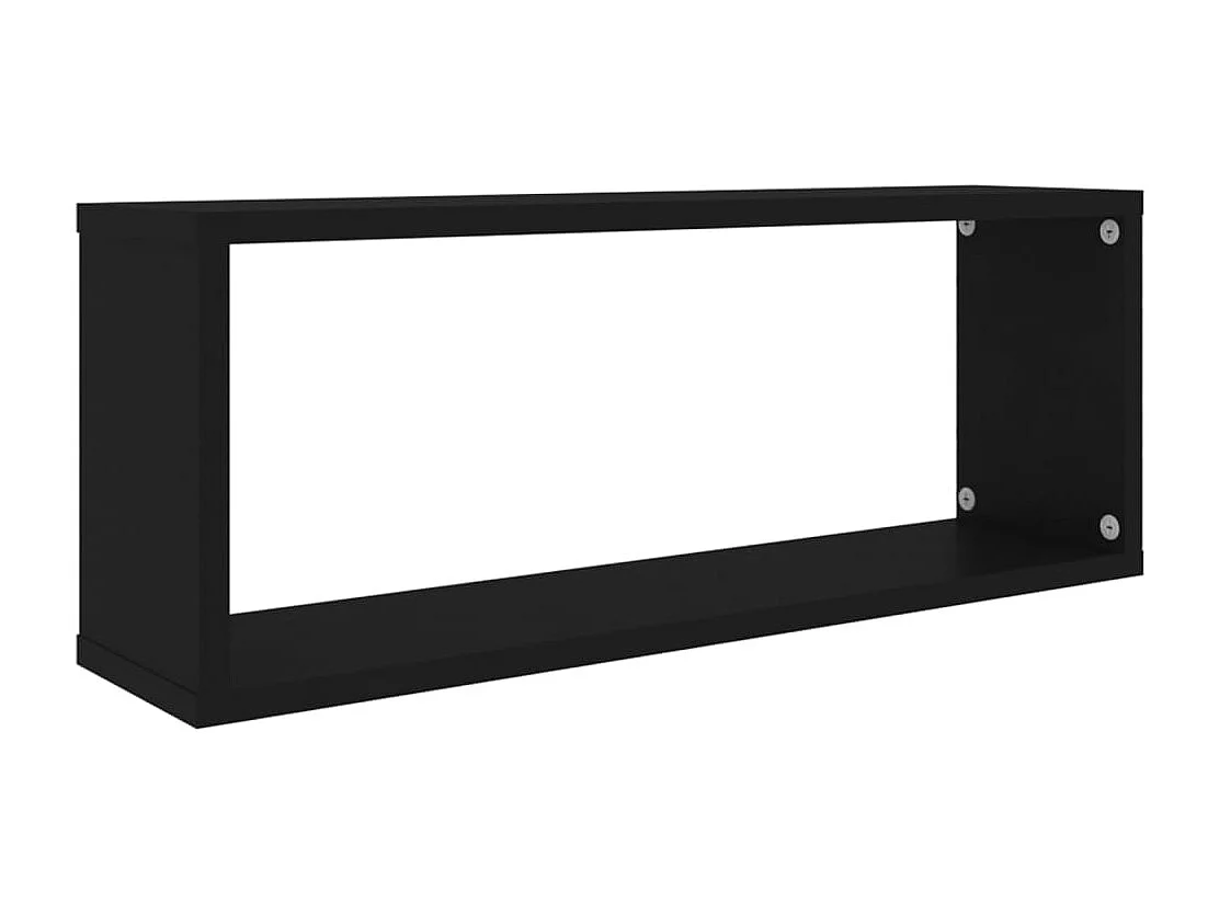 Étagères murales cube 4 pcs Noir 60x15x23 cm Bois d’ingénierie