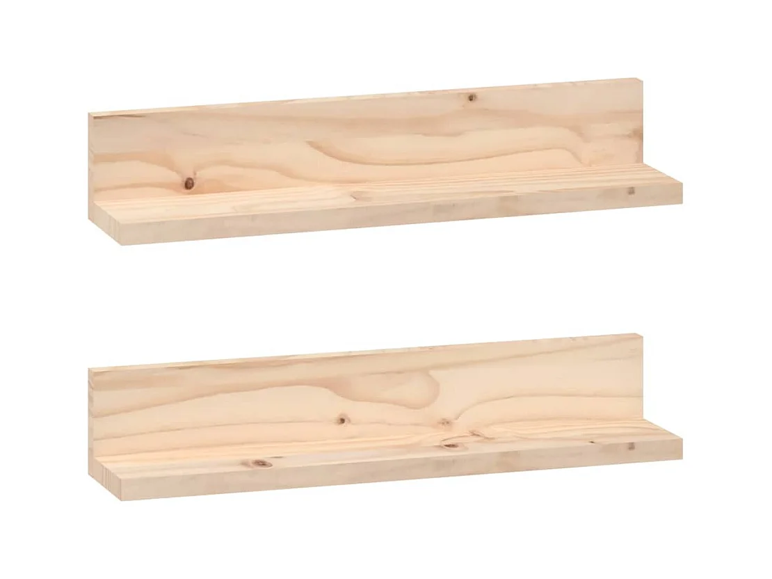 Mensole da parete 2 pz 50x11x9 cm Legno massello di pino