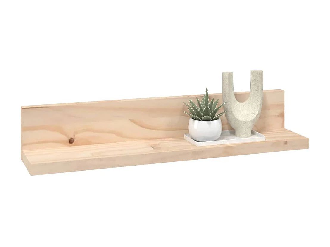 Estantes de pared 2 uds 50x11x9 cm Madera maciza de pino