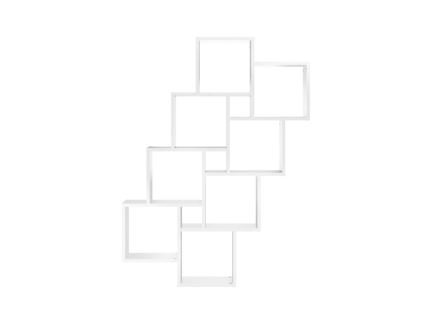 Mensola da parete a cubo bianco 90x15x119 cm in legno ingegnerizzato