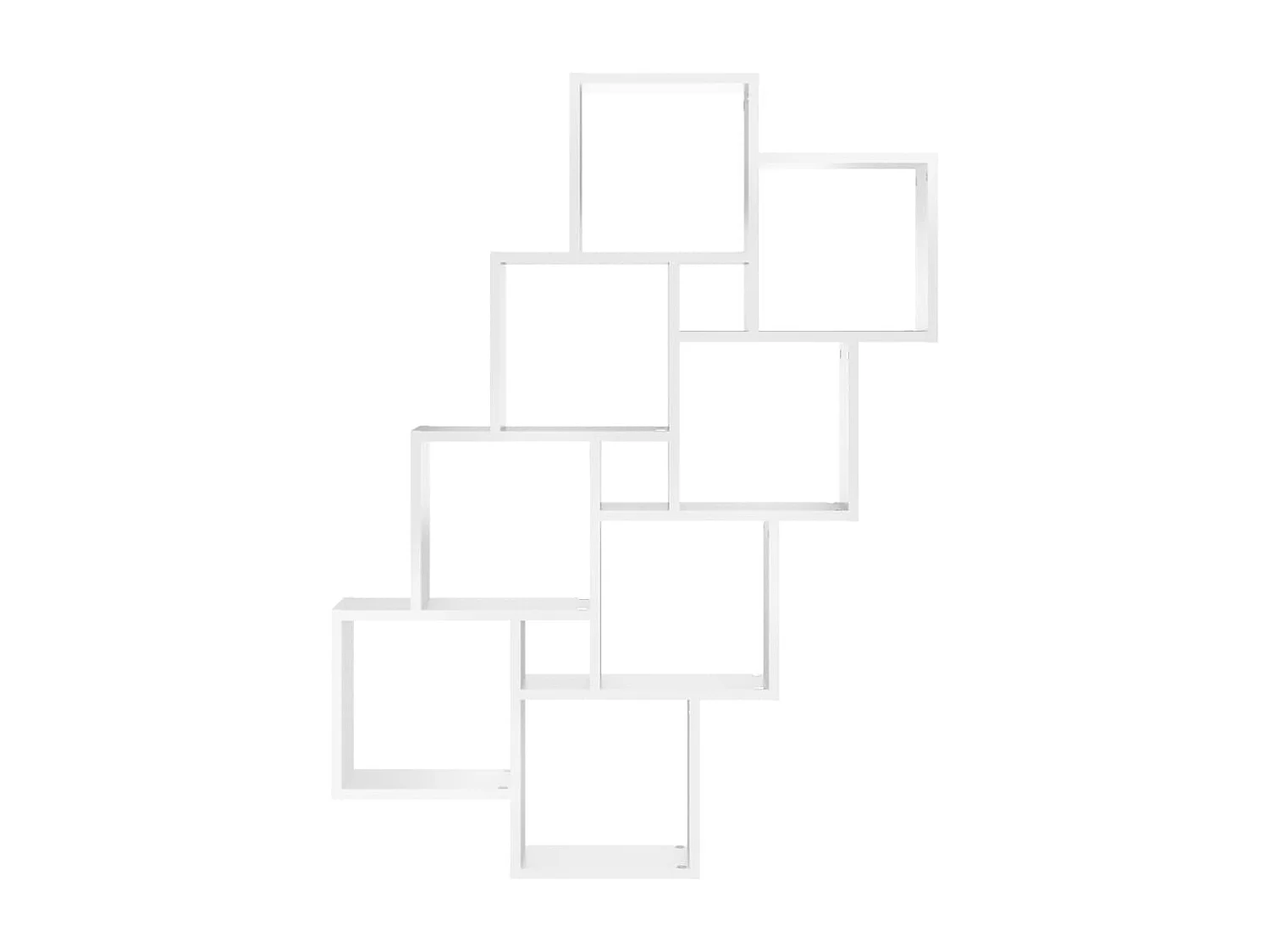 Étagère murale cube Blanc 90x15x119 cm Bois d’ingénierie