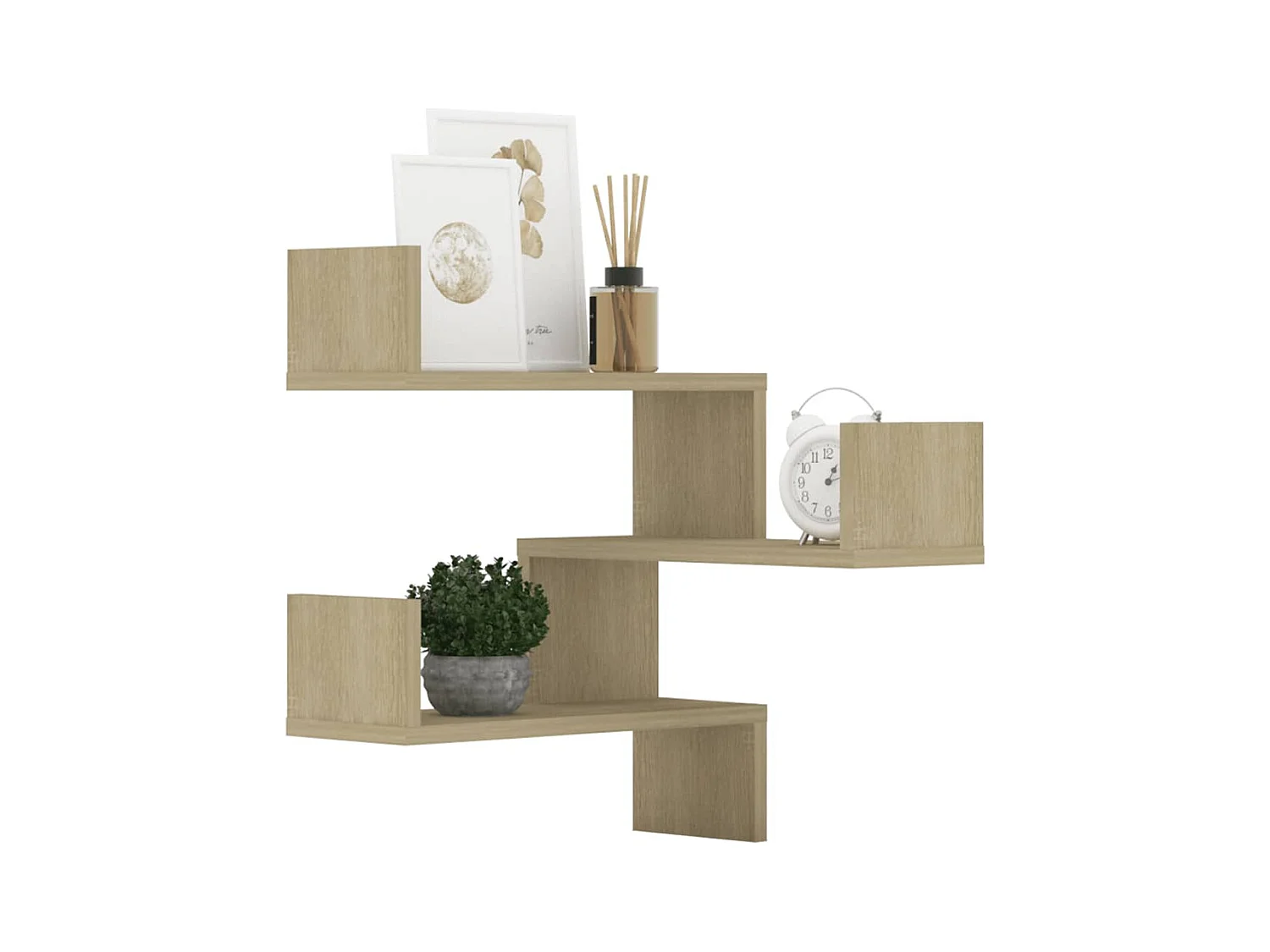 Étagères murales d'angle 2 pcs Chêne sonoma Bois d’ingénierie