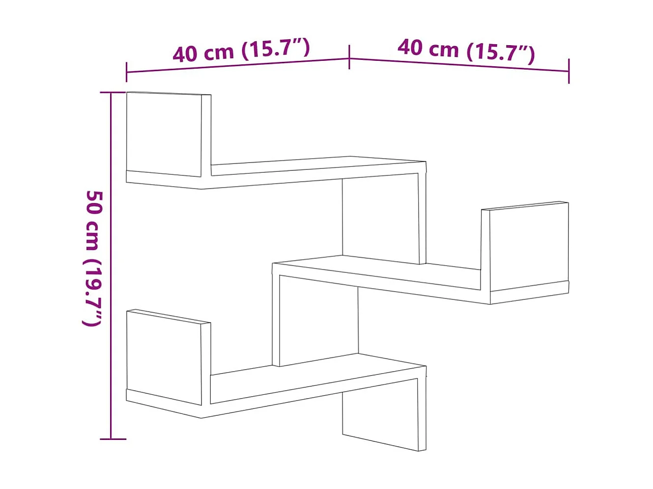 Étagères murales d'angle 2 pcs Chêne sonoma Bois d’ingénierie