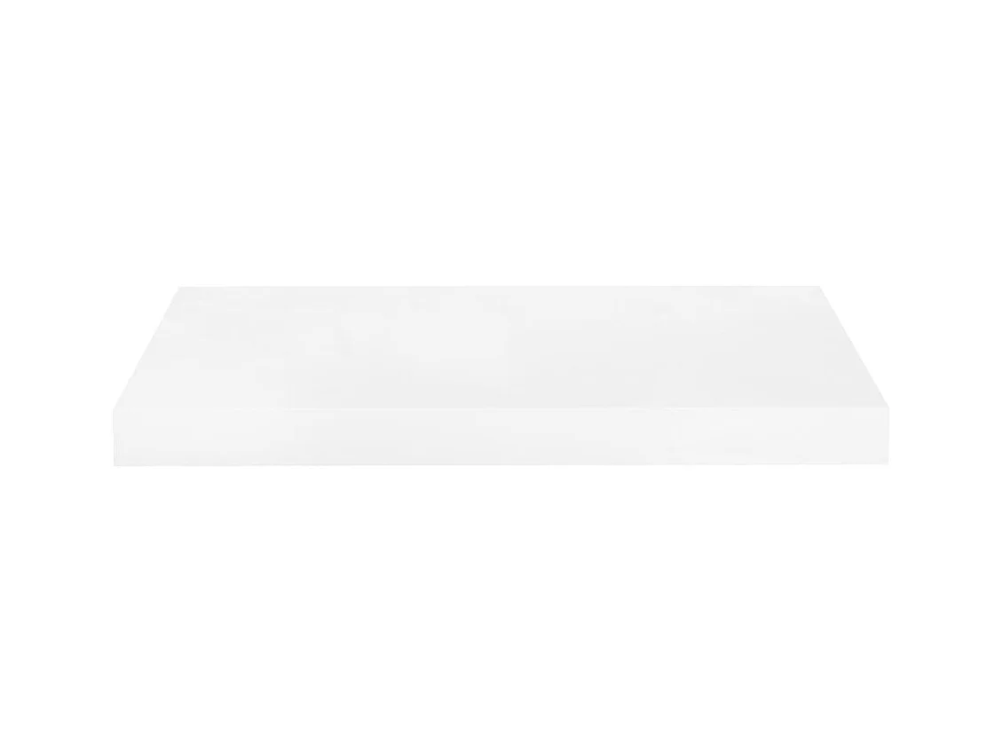 Mensola sospesa da parete 2 pezzi Bianco lucido 50x23x3,8 cm MDF