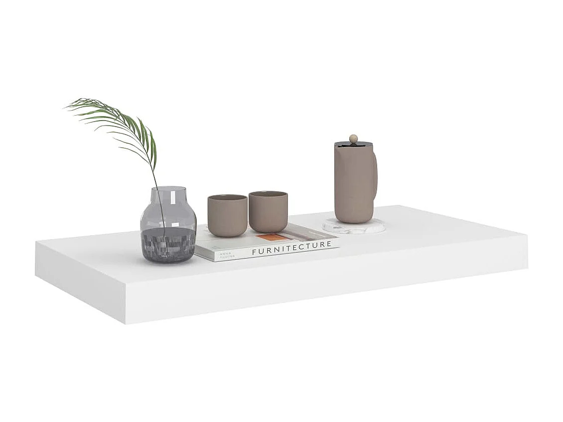 Étagère murale flottante blanc 50x23x3,8 cm MDF