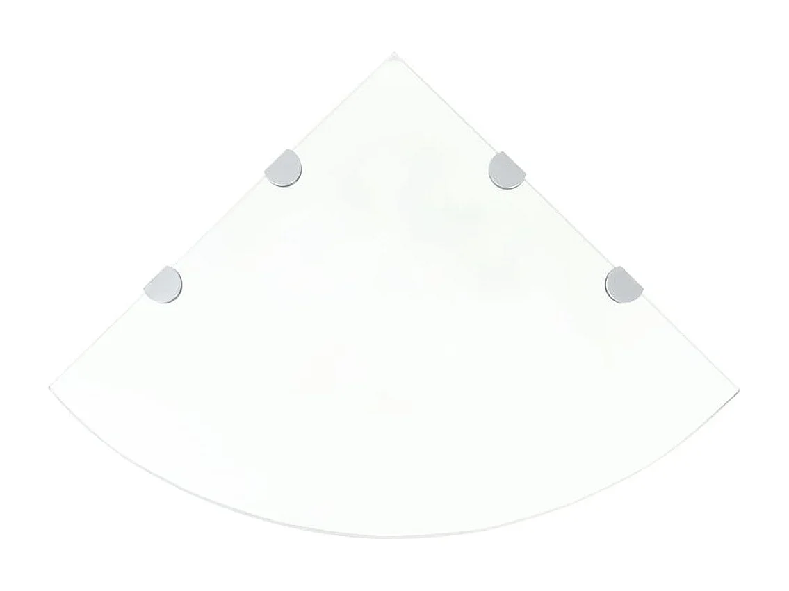 Étagères d'angle 2 pcs et supports Verre Transparent 45x45 cm