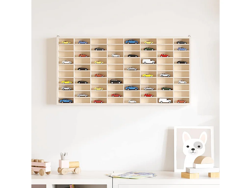 Sammlungsvitrine aus Holz mit 80 Fächern