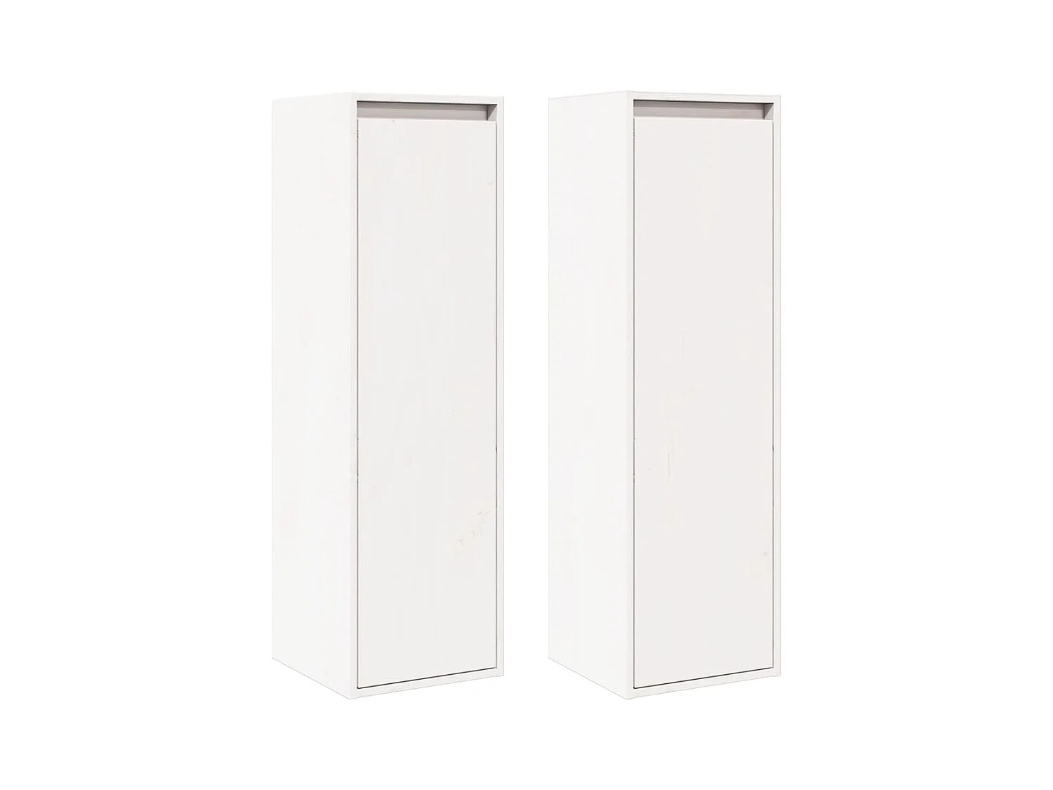 Pensili 2 pz Bianco 30x30x100 cm Legno massello di pino