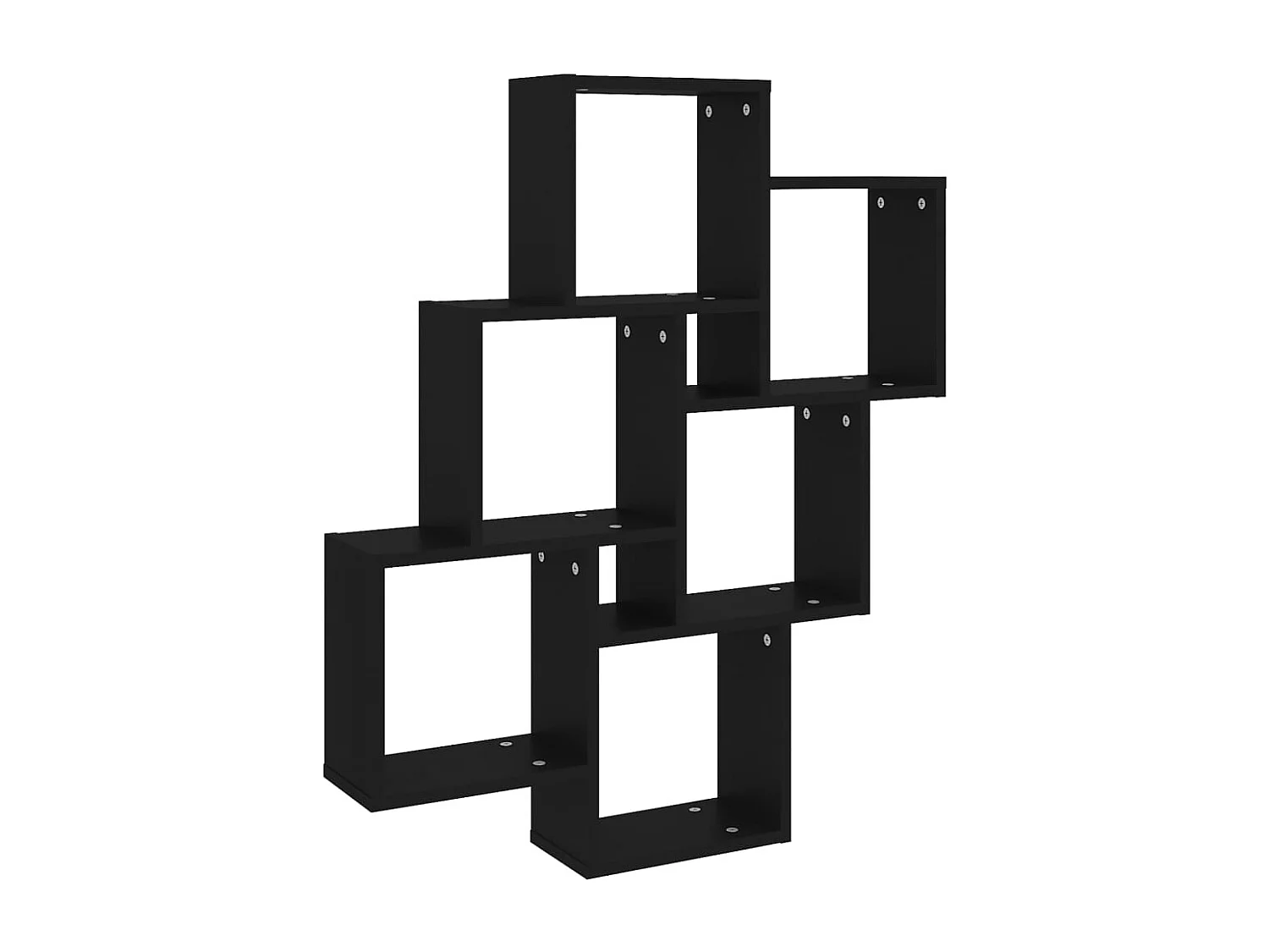 Étagère murale cube Noir 78x15x93 cm Bois d’ingénierie