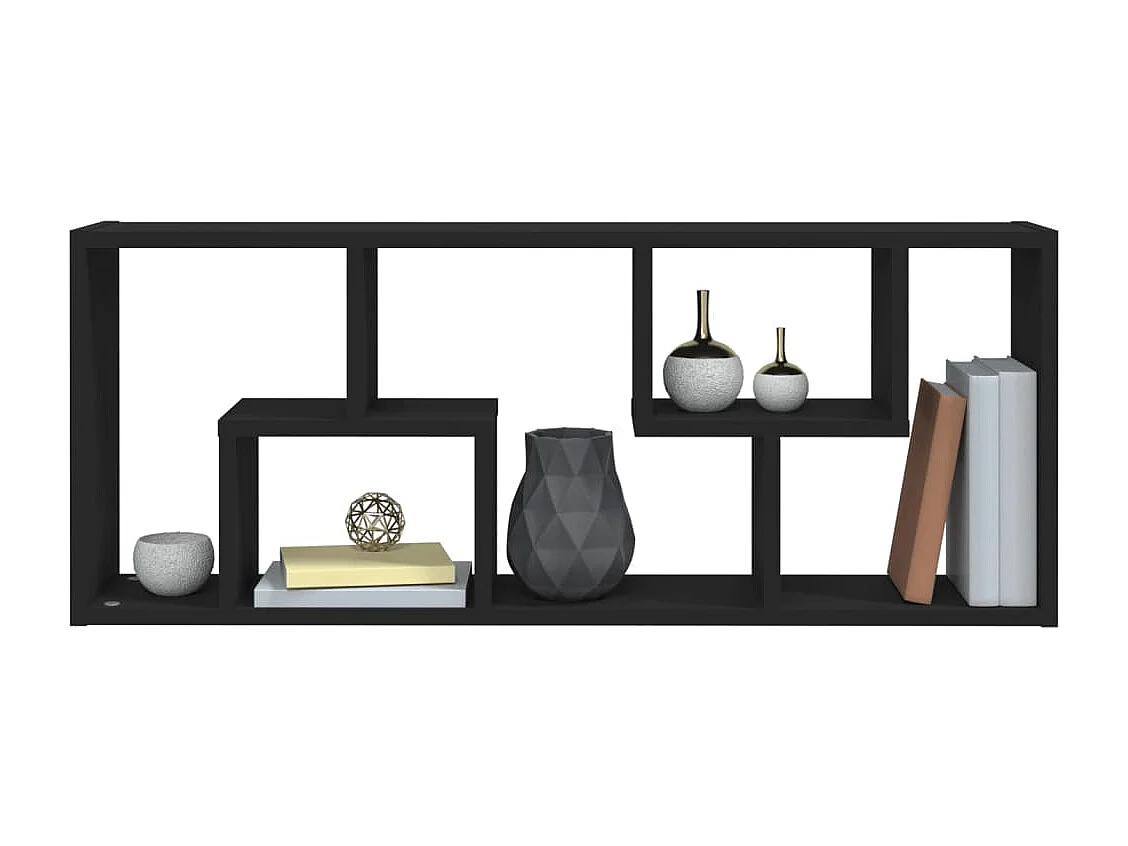 Mensola da parete nera 36x16x90 cm in legno ingegnerizzato