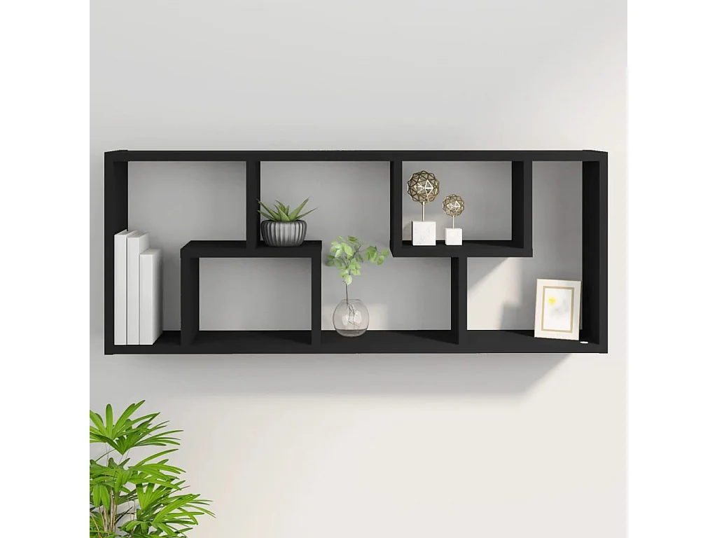 Mensola da parete nera 36x16x90 cm in legno ingegnerizzato