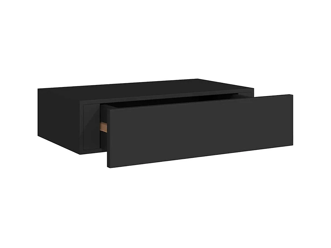 Mensola a muro nera per cassetti 40x23,5x10 cm in MDF