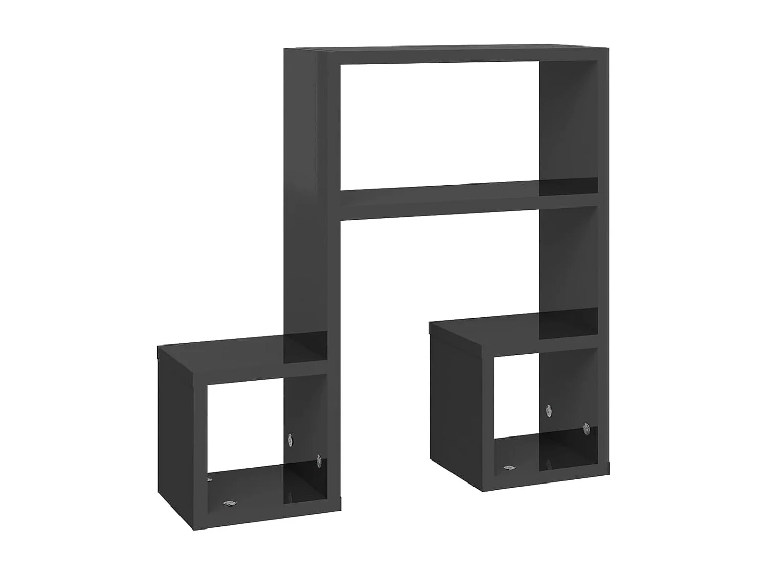 Étagères murales 2 pcs gris brillant 50x15x50cm bois ingénierie