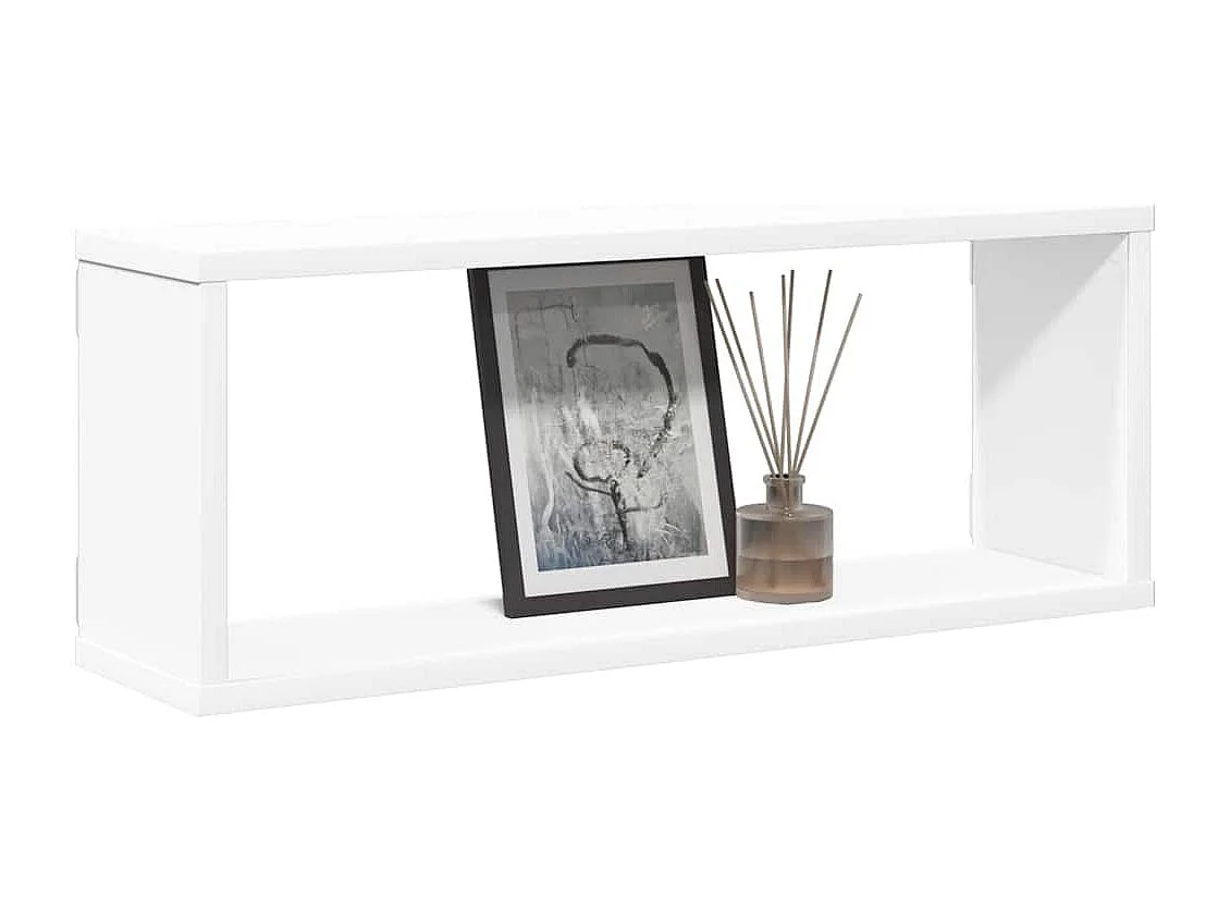 Mensole da parete a cubo 4 pezzi Bianco 60x15x23 cm Legno ingegnerizzato