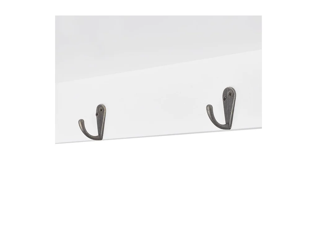Vitrina de pared con estante para libros, DVD y cristal en MDF blanco