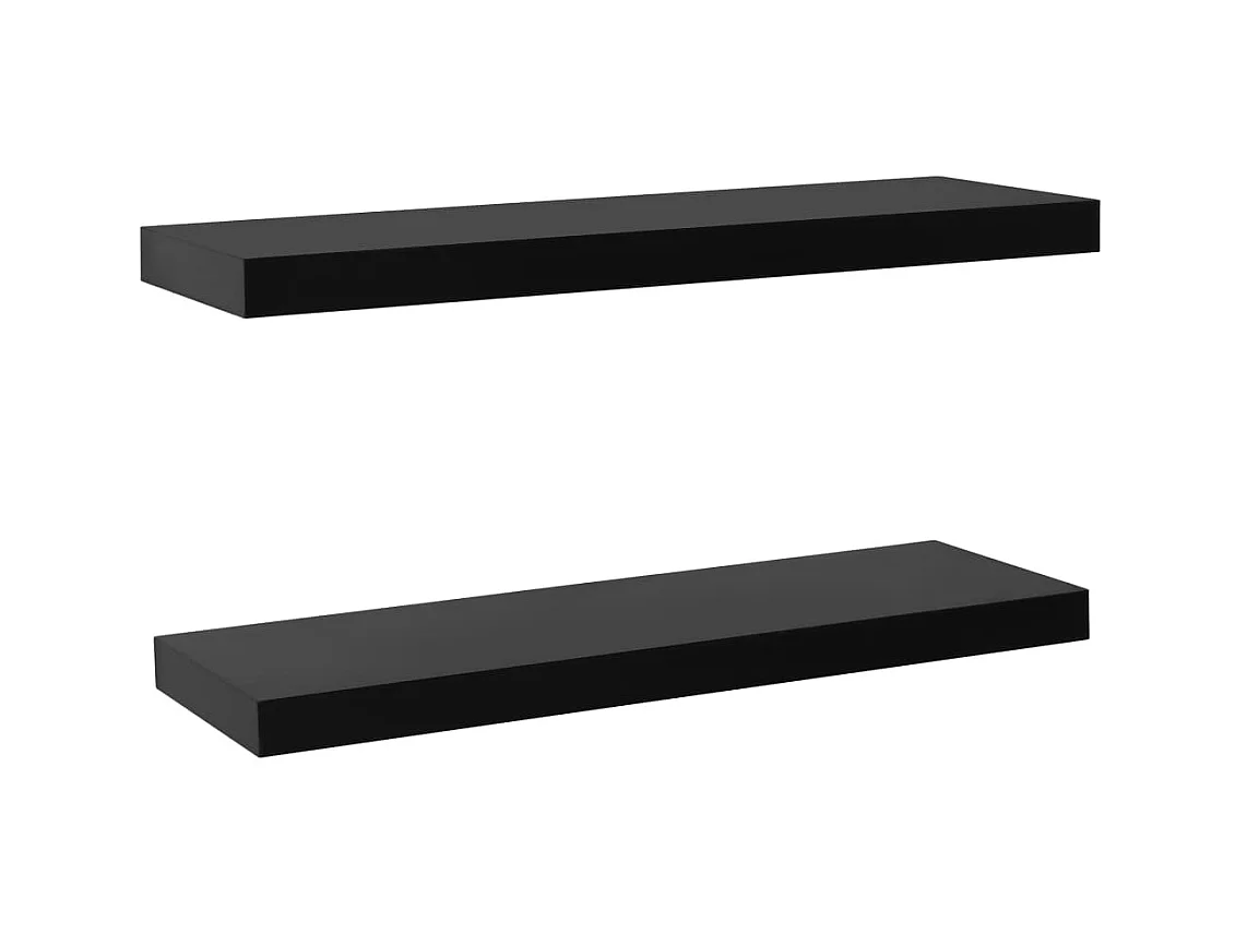 Étagères murales flottantes 2 pcs Noir 80x20x3,8 cm