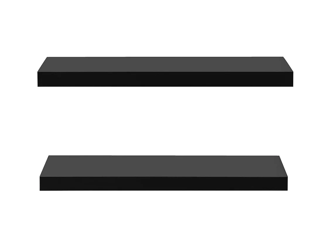 Étagères murales flottantes 2 pcs Noir 80x20x3,8 cm