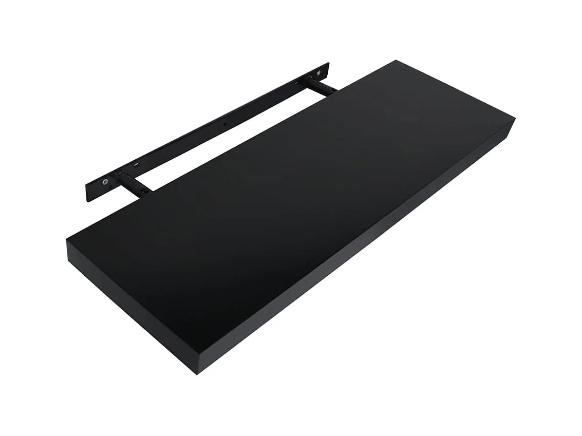 Étagères murales flottantes 2 pcs Noir 80x20x3,8 cm