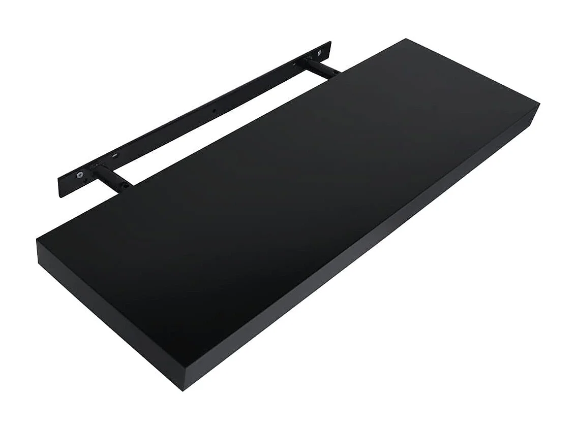 Étagères murales flottantes 2 pcs Noir 80x20x3,8 cm