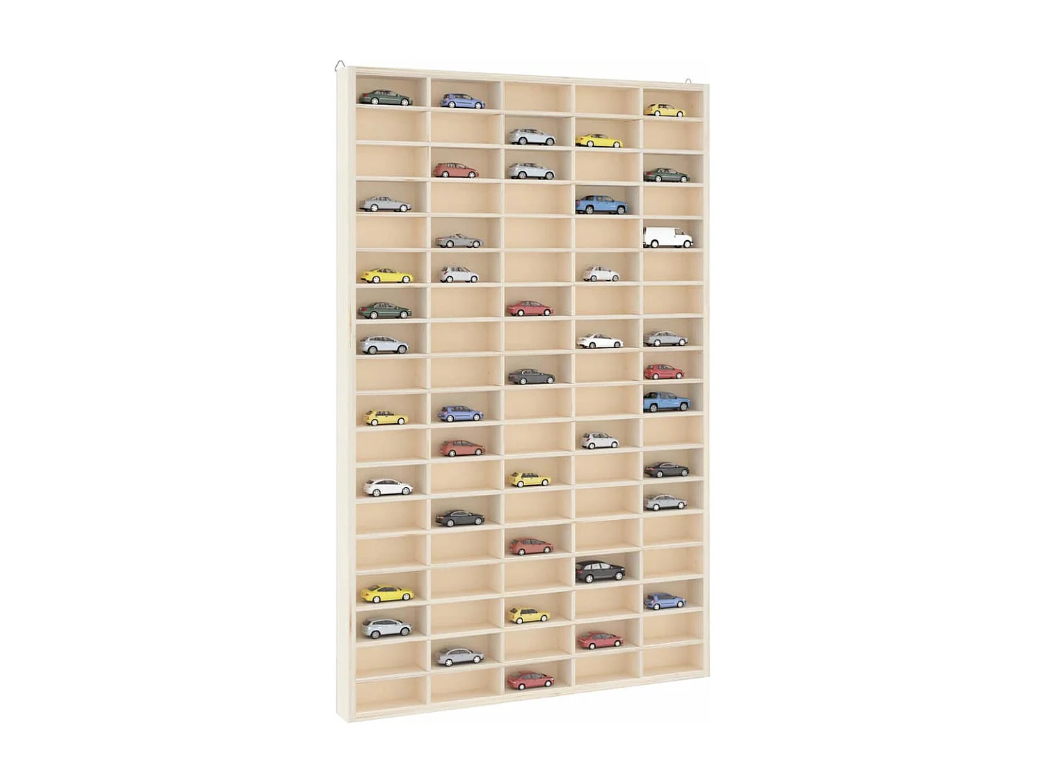 Sammlungsvitrine aus Holz mit 90 Fächern