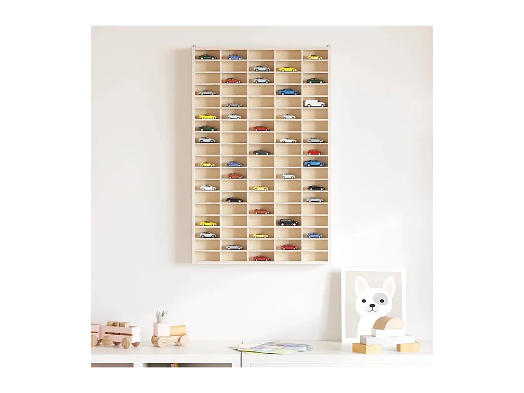 Sammlungsvitrine aus Holz mit 90 Fächern