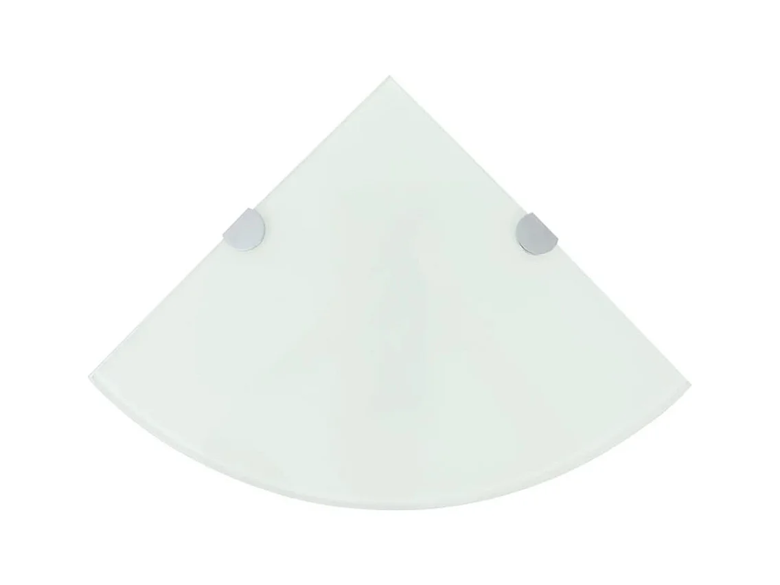 mensole angolari e staffe cromate in vetro bianco 25x25 cm