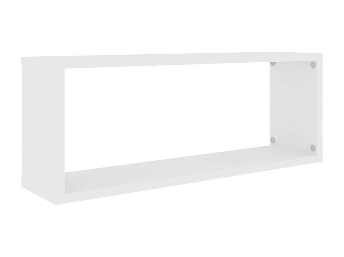 Mensole da parete a cubo 2 pezzi Bianco 60x15x23 cm Legno ingegnerizzato