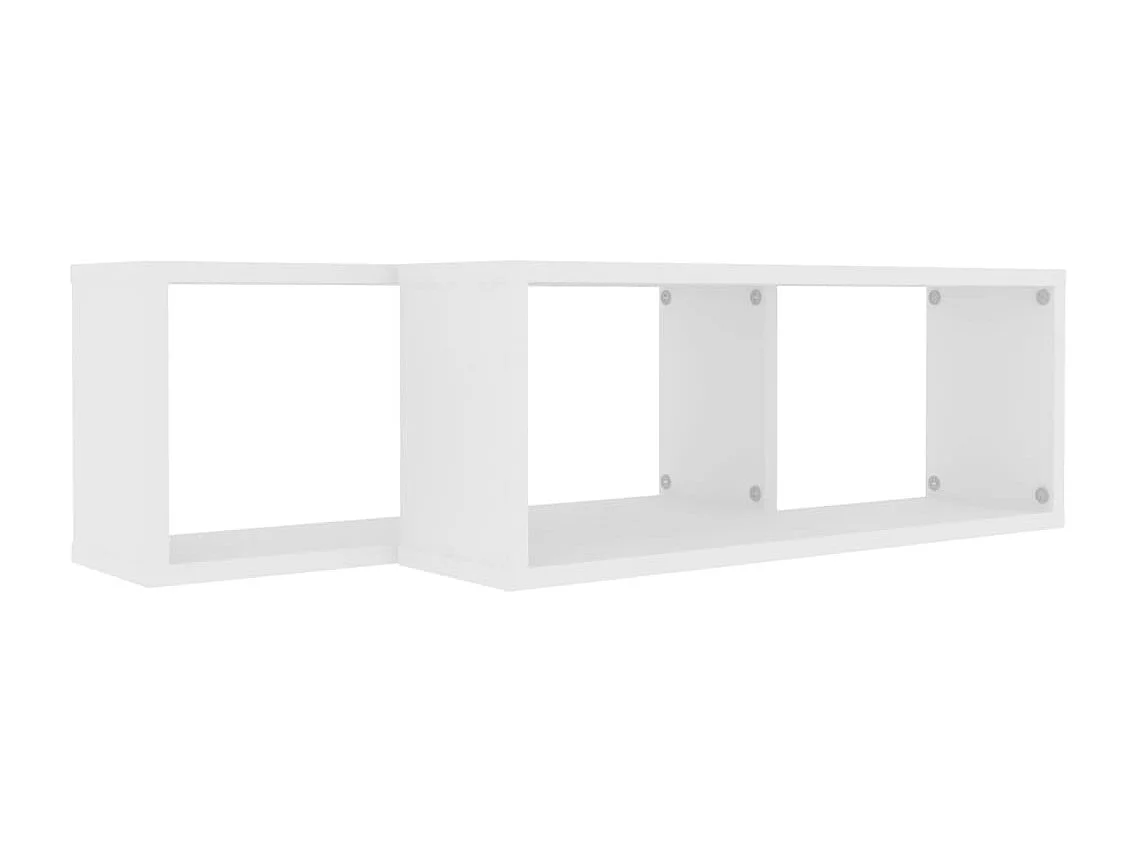 Mensole da parete a cubo 2 pezzi Bianco 60x15x23 cm Legno ingegnerizzato